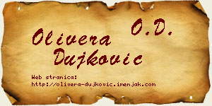 Olivera Dujković vizit kartica